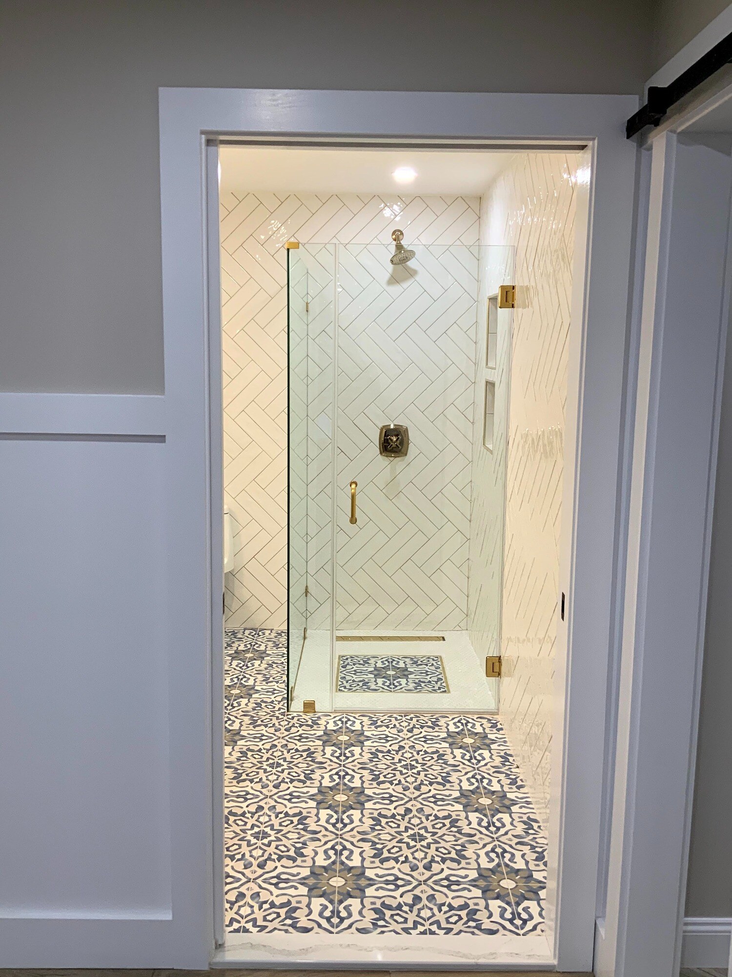 luxury bathroom in finished basement suite
