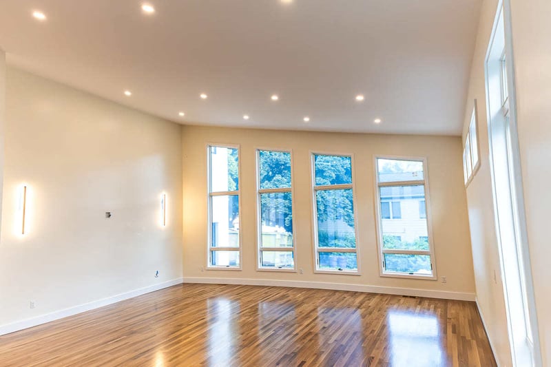 Interior view of Greater Boston, MA home remodel with angled ceiling design by Honorato Company